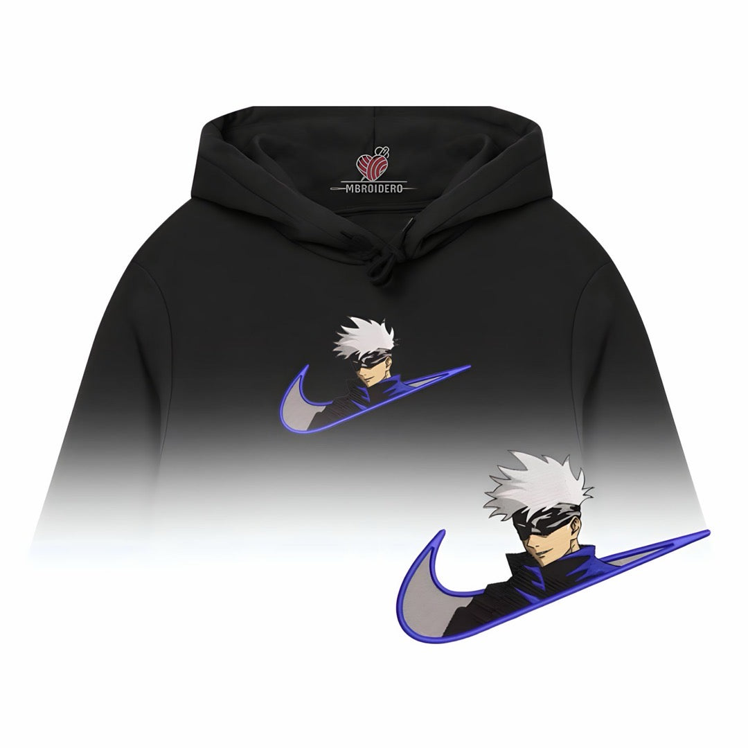 Satoru Gojo Embroidery Hoodie Black